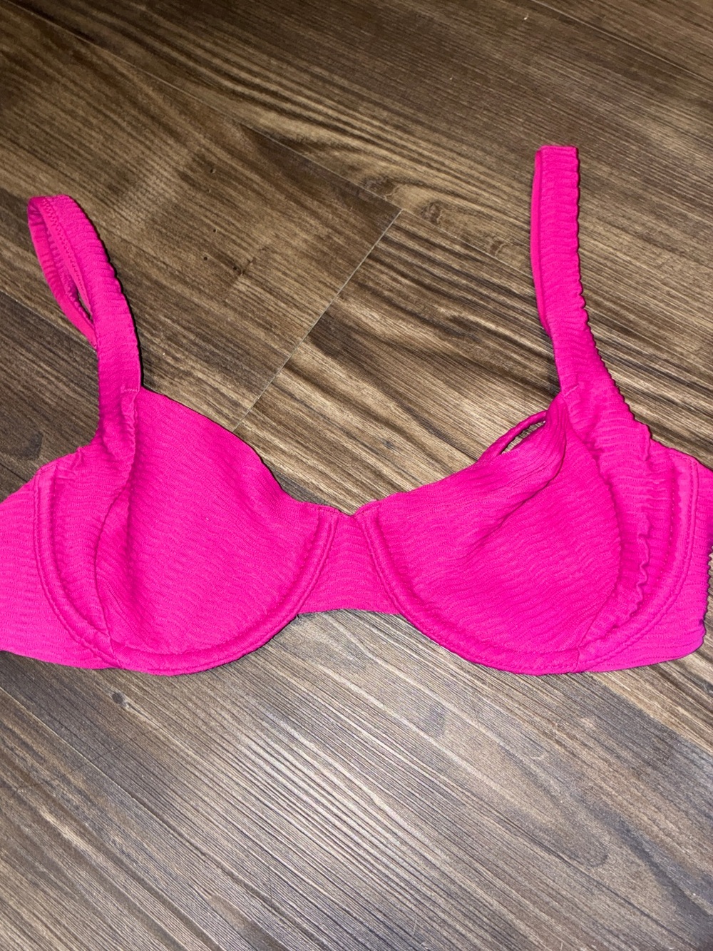 Abercrombie & Fitch Hot Pink Bikini Top with Adjustable Straps